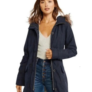 Abercrombie & Fitch Blue Sherpa-Lined Military Parka